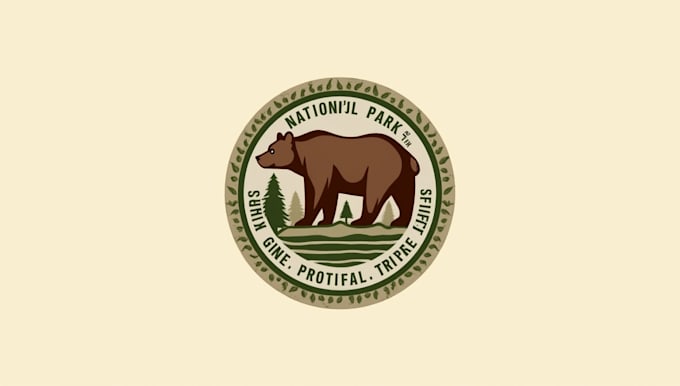 do unique bear national park vintage logo for your brand