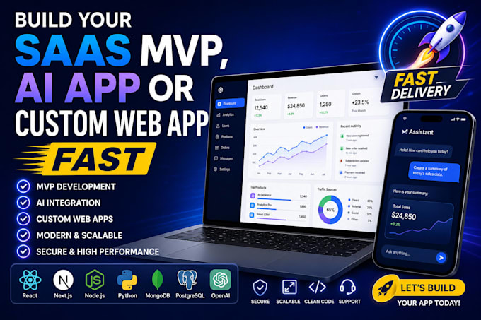 build your saas mvp, ai app or custom web app fast