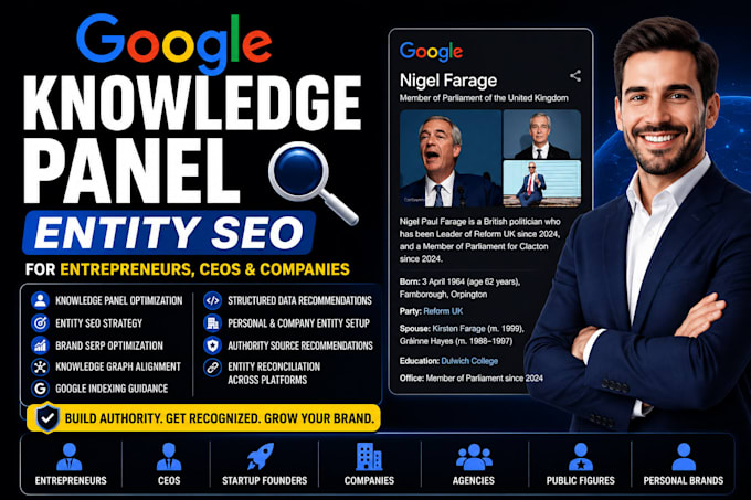 do google knowledge panel entity seo for entrepreneur, ceo and company