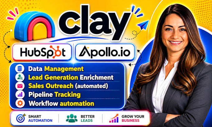 setup apollo io, clay, pipedrive, slack, hubspot crm workflow automation