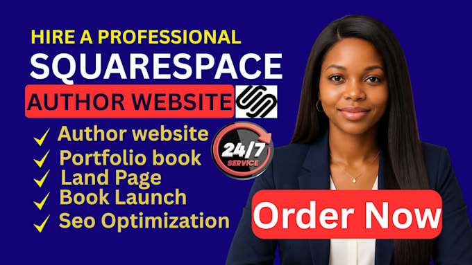build squarespace website, author website, SEO and portfolio site