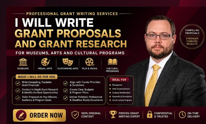 write grant proposals and grant research for museums arts and cultural programs