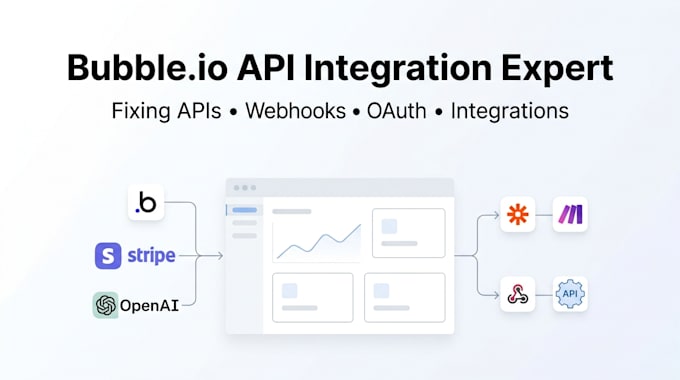 connect external apis and fix bubble io backend workflows, stripe openai zapier