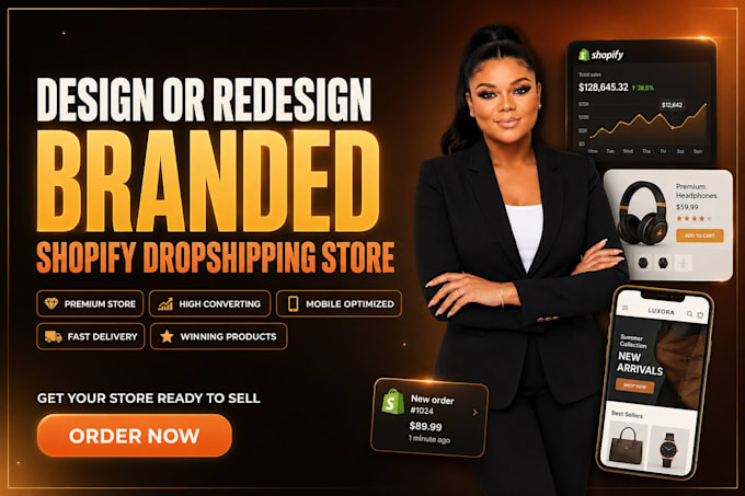 design or redesign a branded shopify dropshipping store