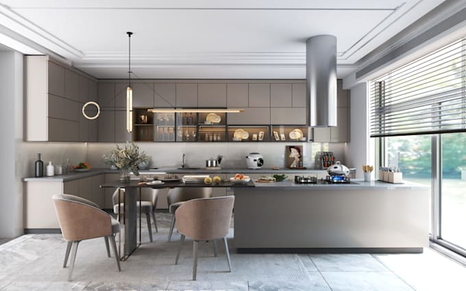 create photorealistic 3d kitchen renders