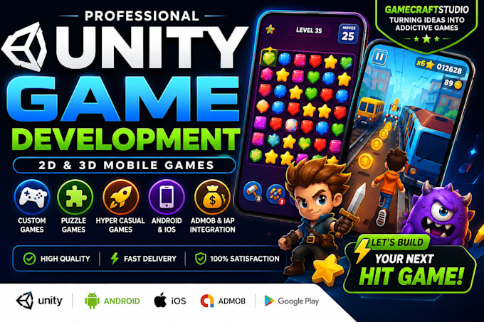 develop additive 2d puzzle game in unity for android and ios