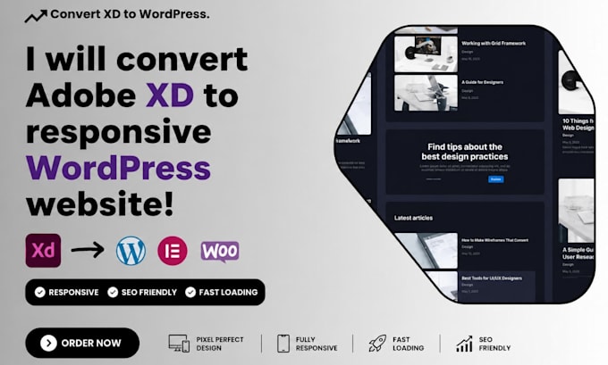 convert adobe xd to responsive wordpress website