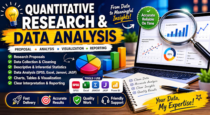 do quantitative research, data analysis, visualization and statistical reporting