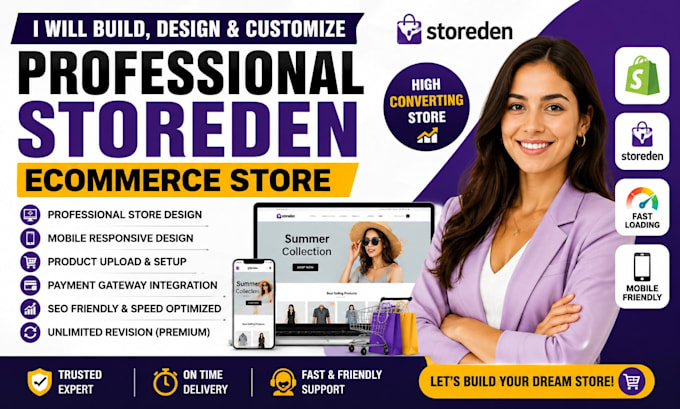 build design and customize a professional storeden ecommerce store
