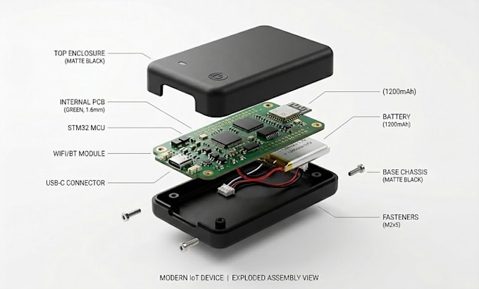 design custom pcb enclosure electronics pcb casing 3d printable product casing