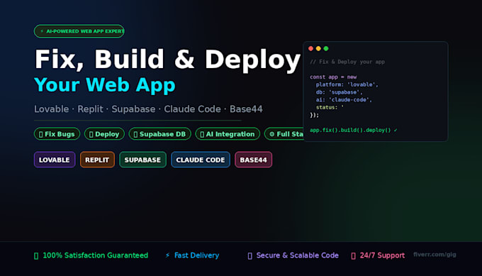 fix build deploy lovable, replit, supabase web app claude code ai replit base44