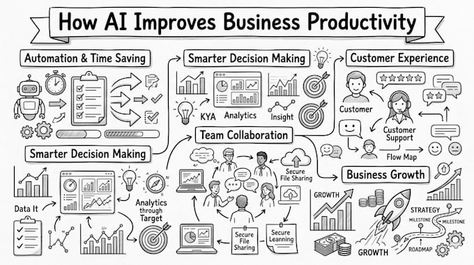 create hand drawn sketchnote visual notes infographic doodle for business