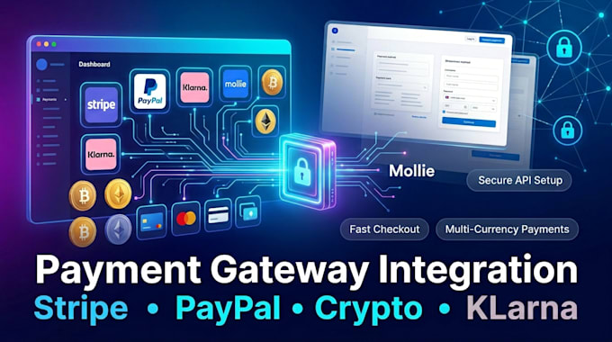 integrate stripe paypal crypto klarna mollie checkout API merchant payment setup