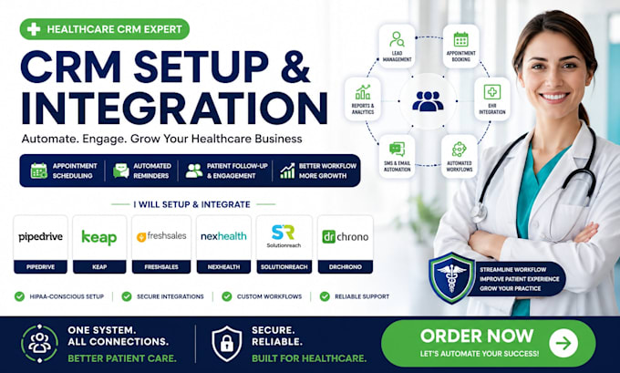 setup pipedrive keap freshsales nexhealth solutionreach drchrono integration