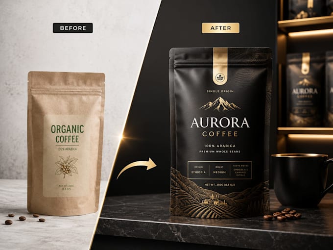 redesign,resize, edit or design your product packaging and label professionally