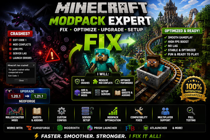 create fix optimize minecraft modpacks forge to fabric paldworld nexus cubblemon