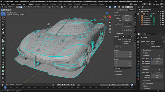 do 3d car rigging in blender or cinema 4d for animation
