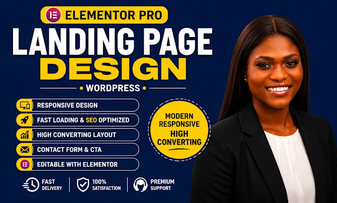 create responsive wordpress landing page, sales funnel website, website redesign