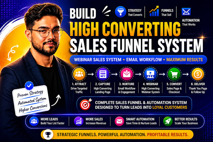 build high converting sales, funnel design, webinar sales system, email workflow