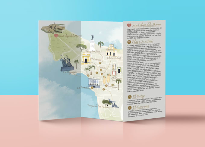 draw a watercolor map illustration for a place or event