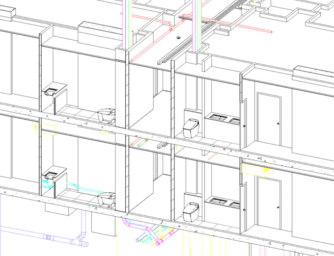 develop 3d revit map with unit floorplate,bim hvac design,ifc file,point cloud