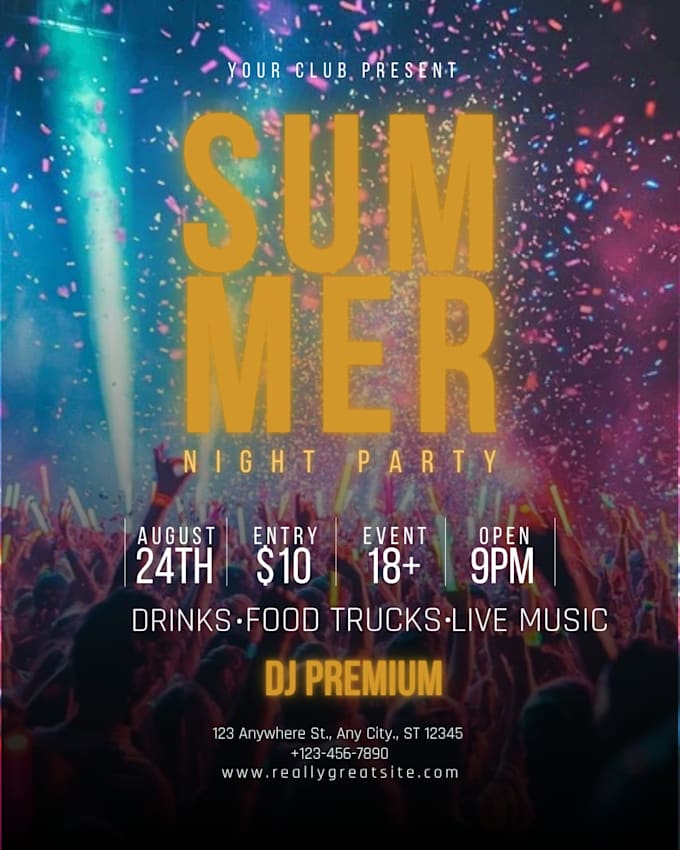 design event flyers, advertisements