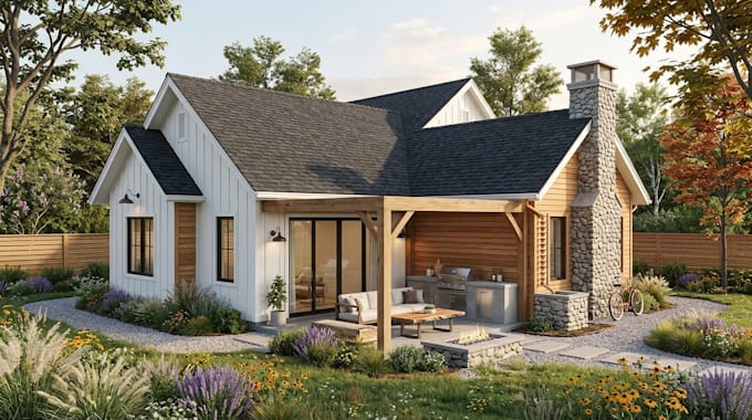 create space saving tiny house desig layout floor plan small cabin 3d rendering