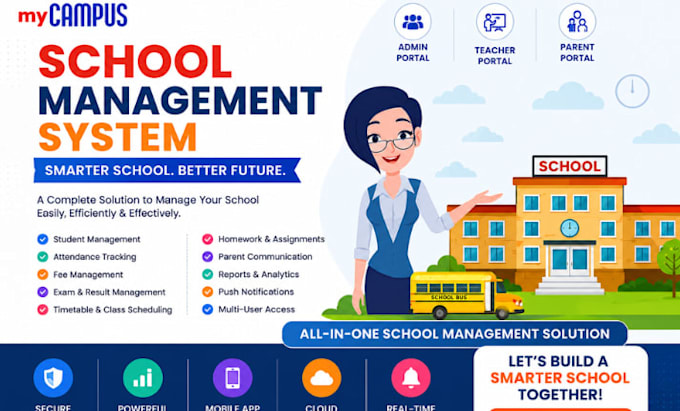 develop school management app, school fees payment app, school software