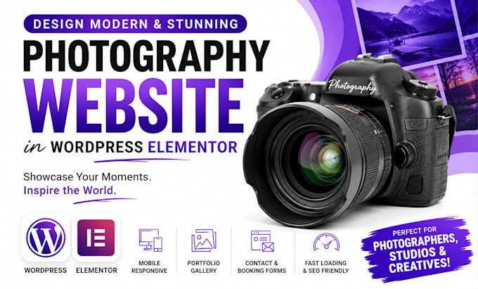 design wordpress photography website in elementor