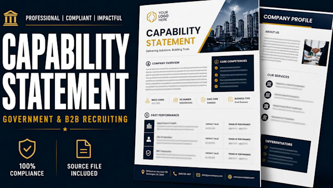 design a government capability statement or corporate profile