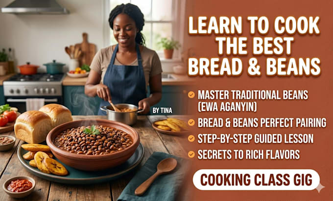 cook beans and bread with tea