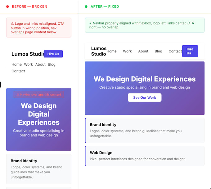 fix bugs and errors on your HTML CSS website