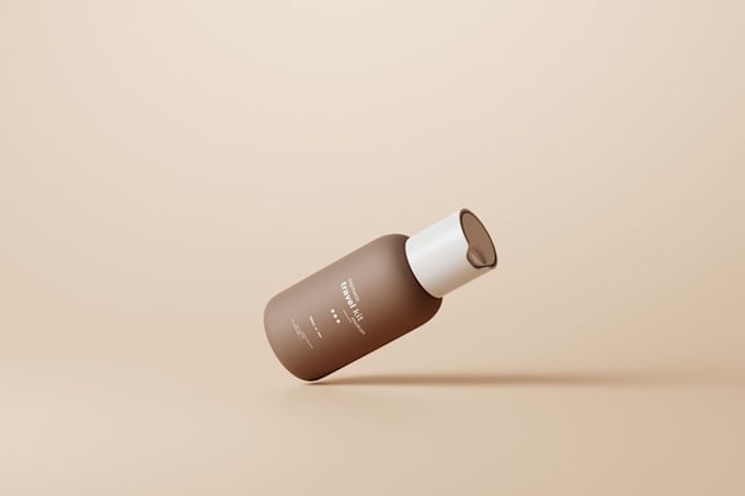 create cocmetic bottle packaging and mockup using illustrator