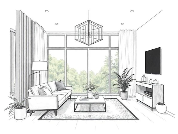 draw interior design illustrations for new projects