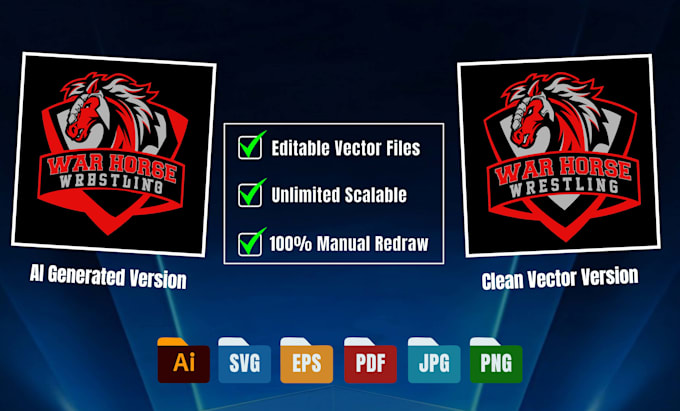 redraw ai generated designs and fix flaw into editable vector files
