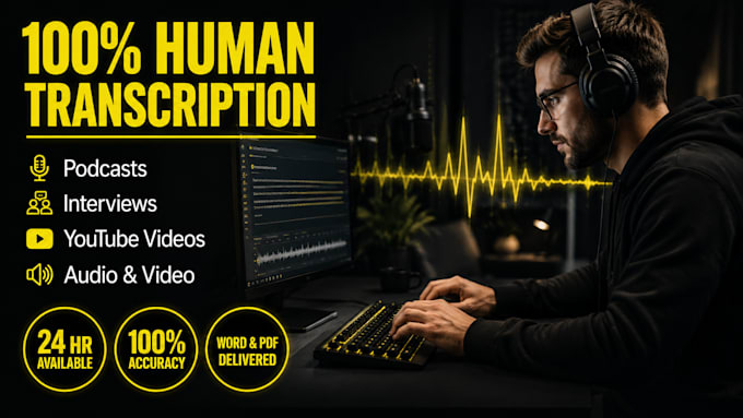 transcribe your podcast, interview, audio or video