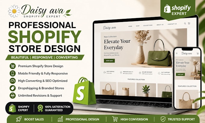 design a professional shopify store for your brand