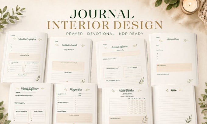 design christian prayer journal devotional, and kdp journal interior formatting