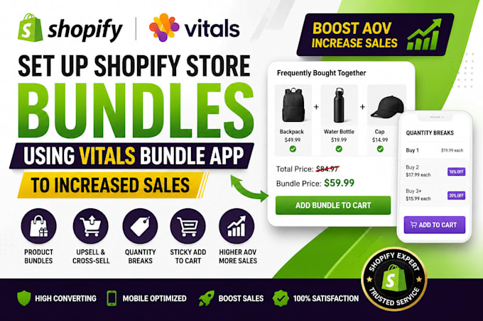 set up shopify store product bundles using vitals bundle app