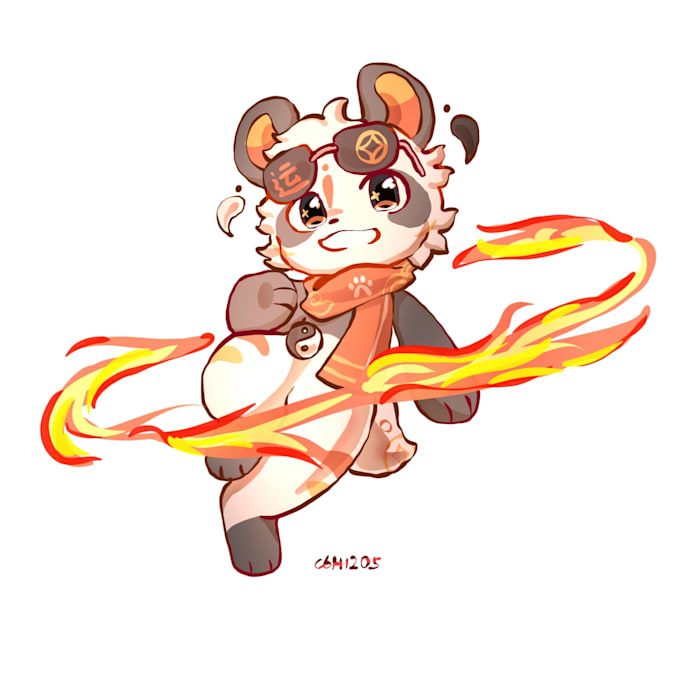 draw furry oc with flat color