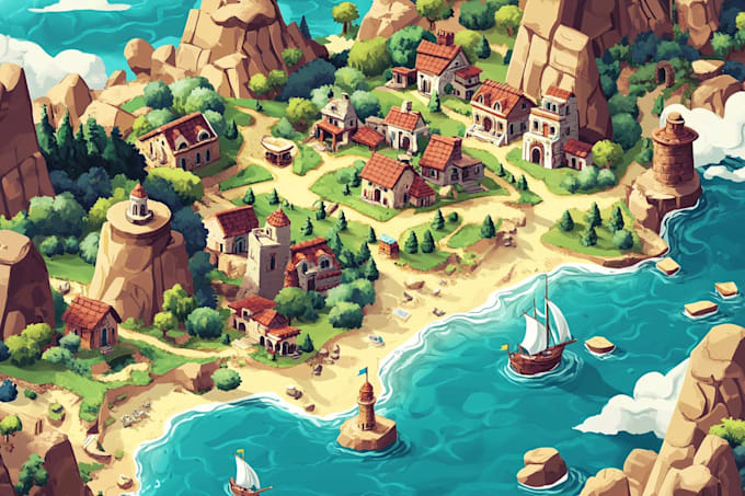 design vector maps, event maps, fantasy festival maps