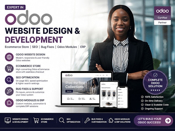build develop odoo website design ecommerce store SEO fix bugs odoo modules erp