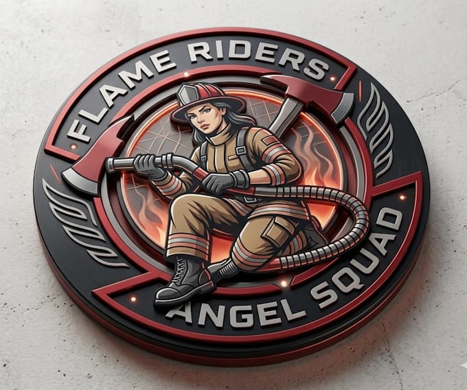 create a modern fire fighter logo t shirt design