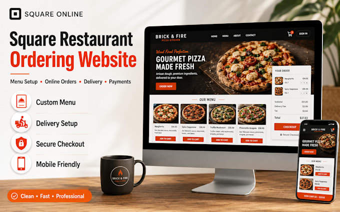 build square restaurant online ordering website