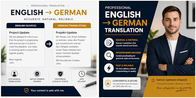 translate your english content into perfect german
