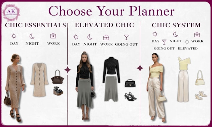 create a chic style outfit planner with wearable formulas