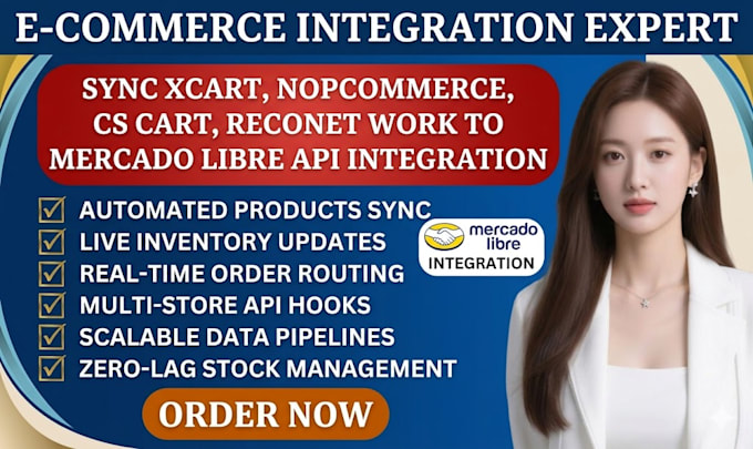 do sync xcart nopcommerce cs cart reconet work to mercado libre API integration