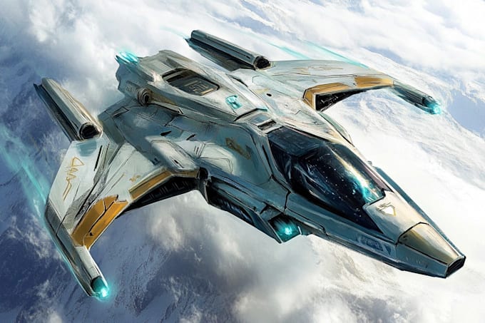 Create stunning sci fi spaceship concept art by Kellenflyn | Fiverr