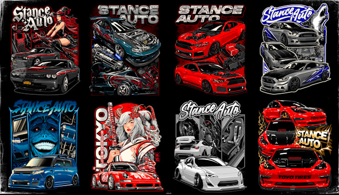 create costume car illustration with aggressive car