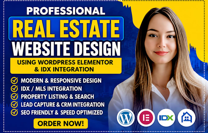 build, real estate website design using wordpress elementor and idx integration
